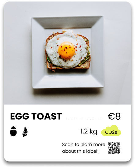 egg toast label with qr